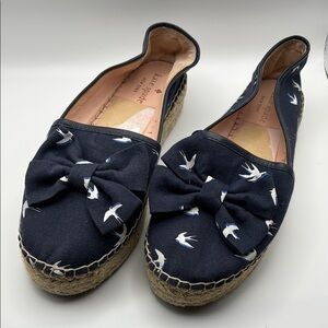 Kate Spade Blue Espadrilles with White Bird Design - 7